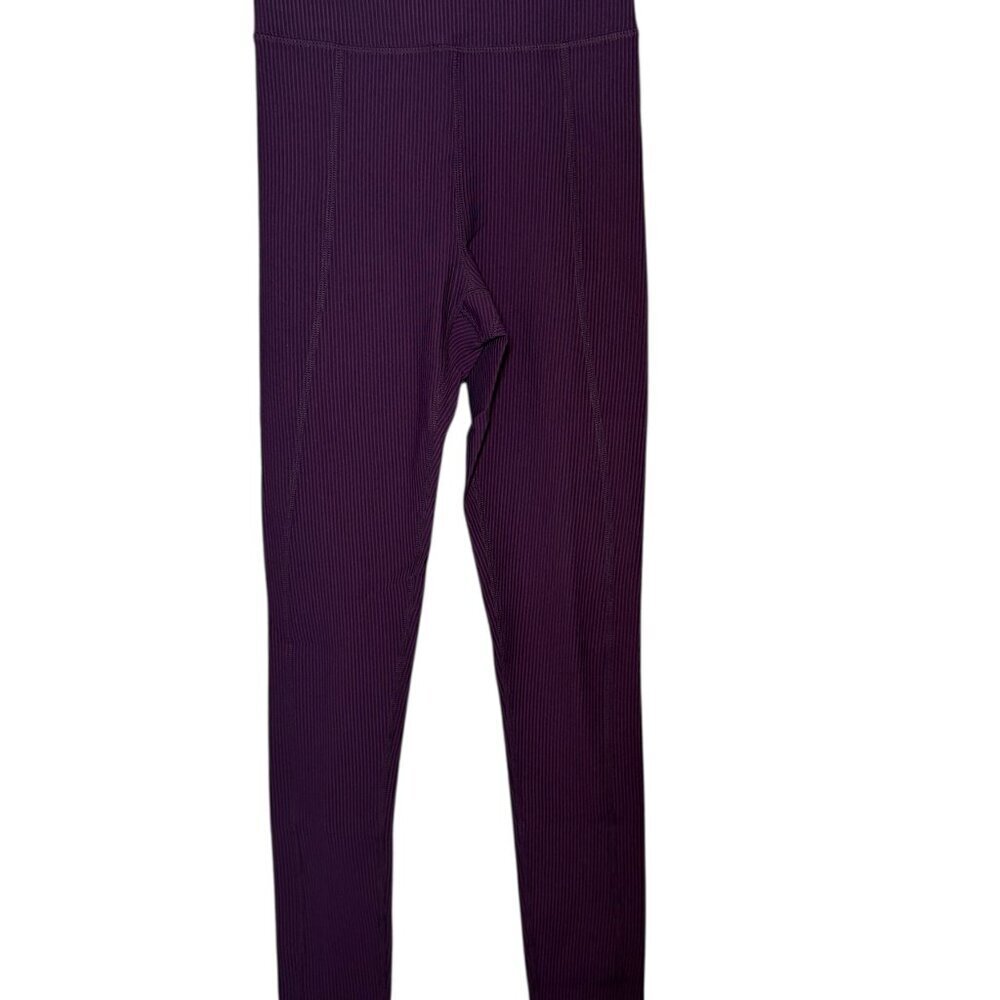 For Love & Lemons Purple Ribbed High Waist Leggings XS NWT - Picture 5 of 7